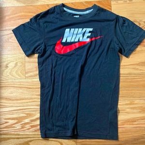 Dark Grey Nike short sleeve red swoosh graphic